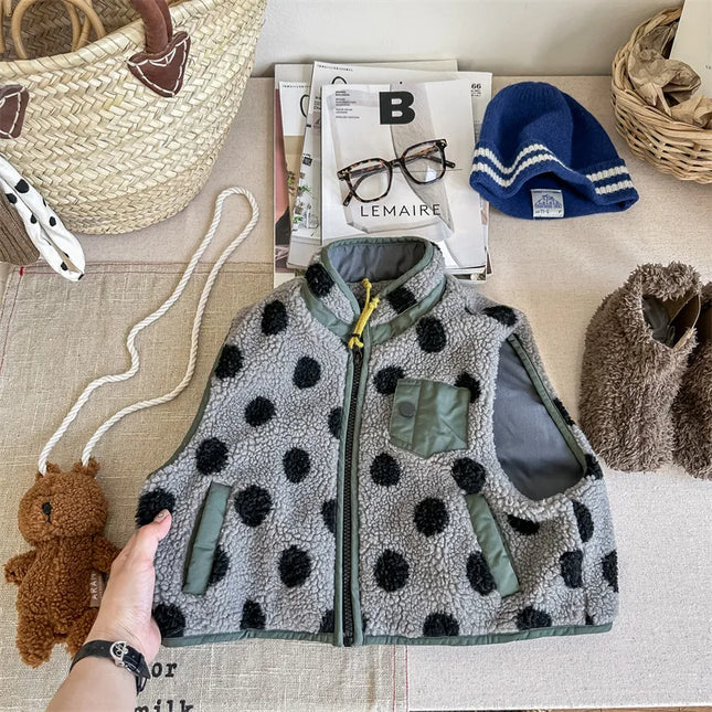 Sherpa-Hihaton Liivi / Lasten - Harmaa Mustapilkullinen