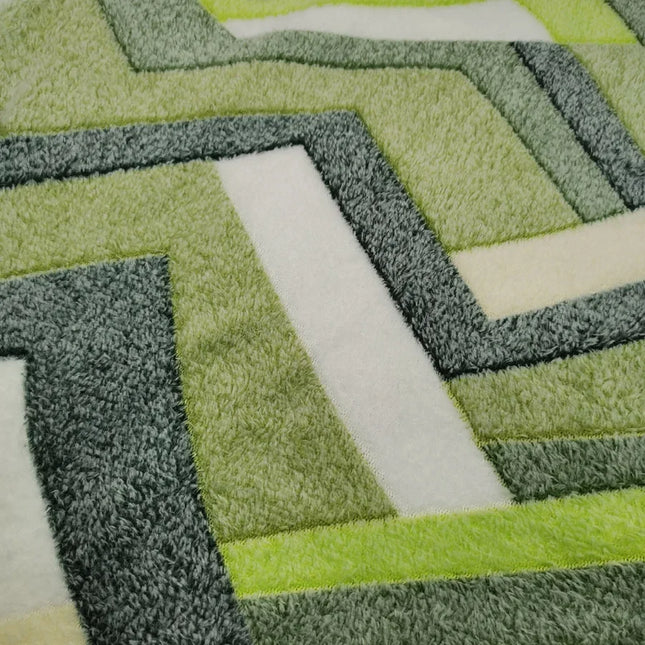 Sherpa-Geometrisia Kuvioita Kangas - Vihreä (50X160 Cm)