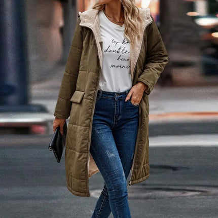 Sherpa-Vuorattu Takki / Naisten - Khaki