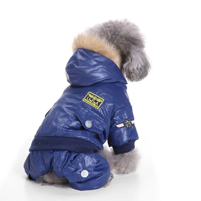Sherpa-Vuorattu Haalari Pienelle Koiralle - Sininen