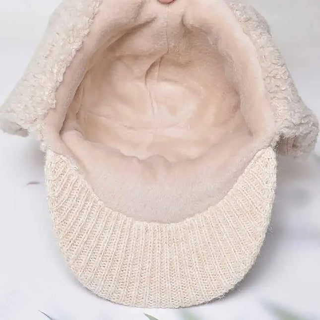 Sherpa-Vuorattu Pipo / Miesten & Naisten - Beige (55-60 Cm)