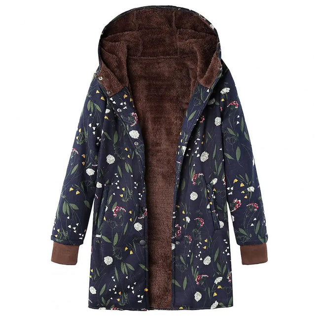 Sherpa-Vuorattu Parka / Naisten - Tummansininen