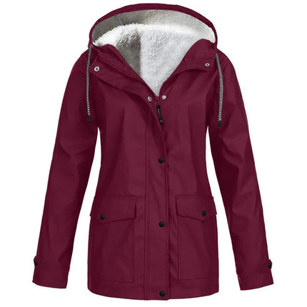 Sherpa-Vuorattu Parka / Naisten - Viininpunainen-980