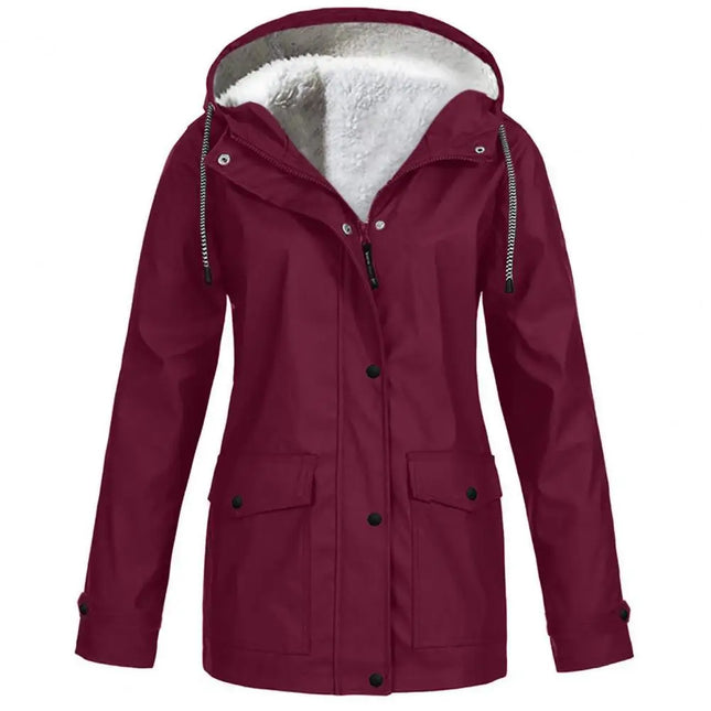 Sherpa-Vuorattu Parka / Naisten - Viininpunainen-980