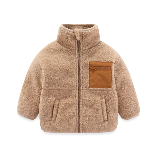Sherpa-Pystykaulustakki / Lasten (2-7 Vuotiaat) - Beige & Karamelli