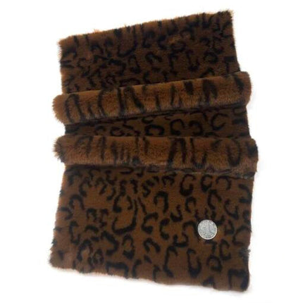 Sherpa-Leopardikuvioinen Kangas - Musta & Ruskea (25X45 Cm)