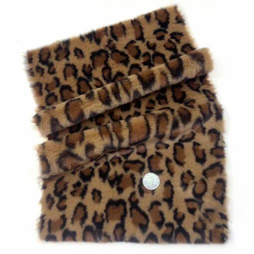 Sherpa-Leopardikuvioinen Kangas - Ruskea (25X45 Cm)